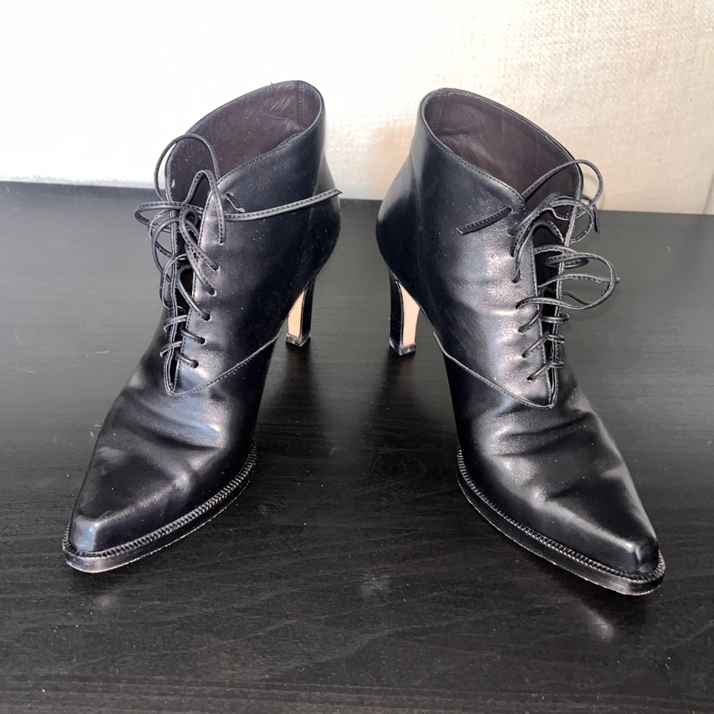 Black Leather Ankle Boots 5.5